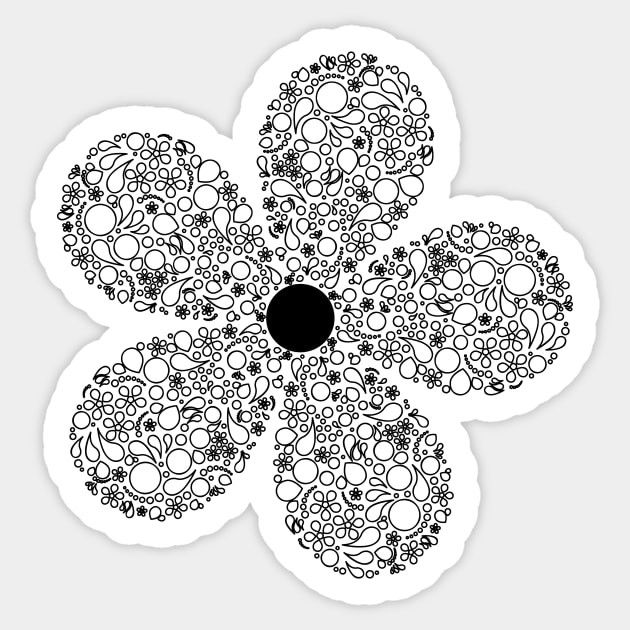 Flower in Modern Paisley Outline Design Sticker by amyvanmeter